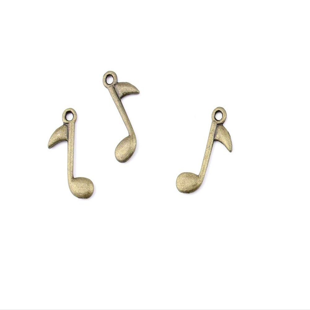 40 PCS Ancient Antique Bronze Fashion Jewelry Making Crafting Charms Findings Bulk for Bracelet Necklace Pendant Retro Accessoires Lots Vintage JPE08 Music symbol Note