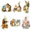 Waterslide Decals (Each Decal 2.5"x3.5, Pack 6 pcs) Easter Bunny FLONZ Vintage view 1