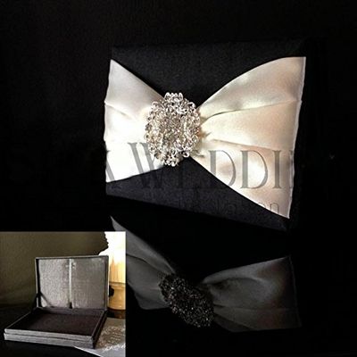 White Silk Pocket Folio with Shimmering Gold and Silver Clasps