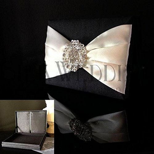 White Silk Pocket Folio with Shimmering Gold and Silver Clasps
