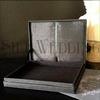 White Silk Pocket Folio with Shimmering Gold and Silver Clasps view 3