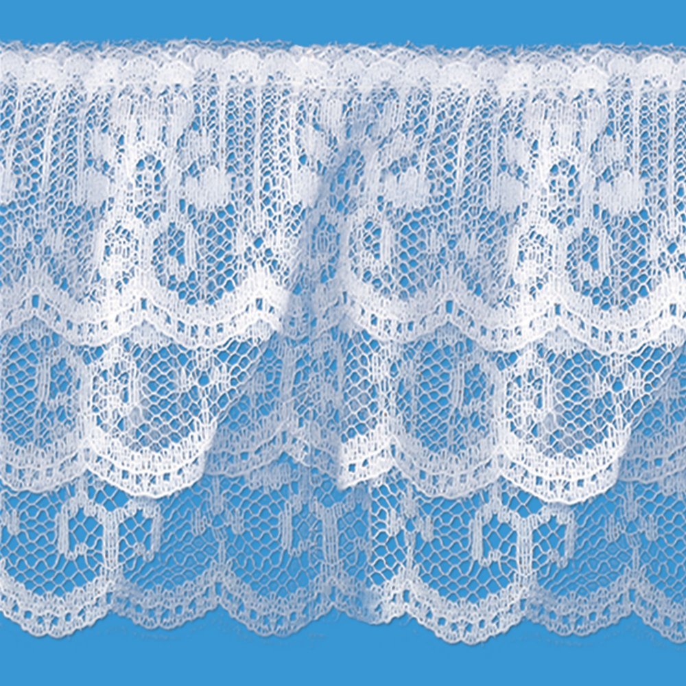 White 2 1/2 INCH 3 Tier LACE 18 Yards