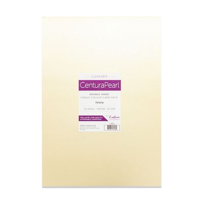 Crafter's Companion Luxury Centura Pearl Ivory Card, White, A3, Pack of 20