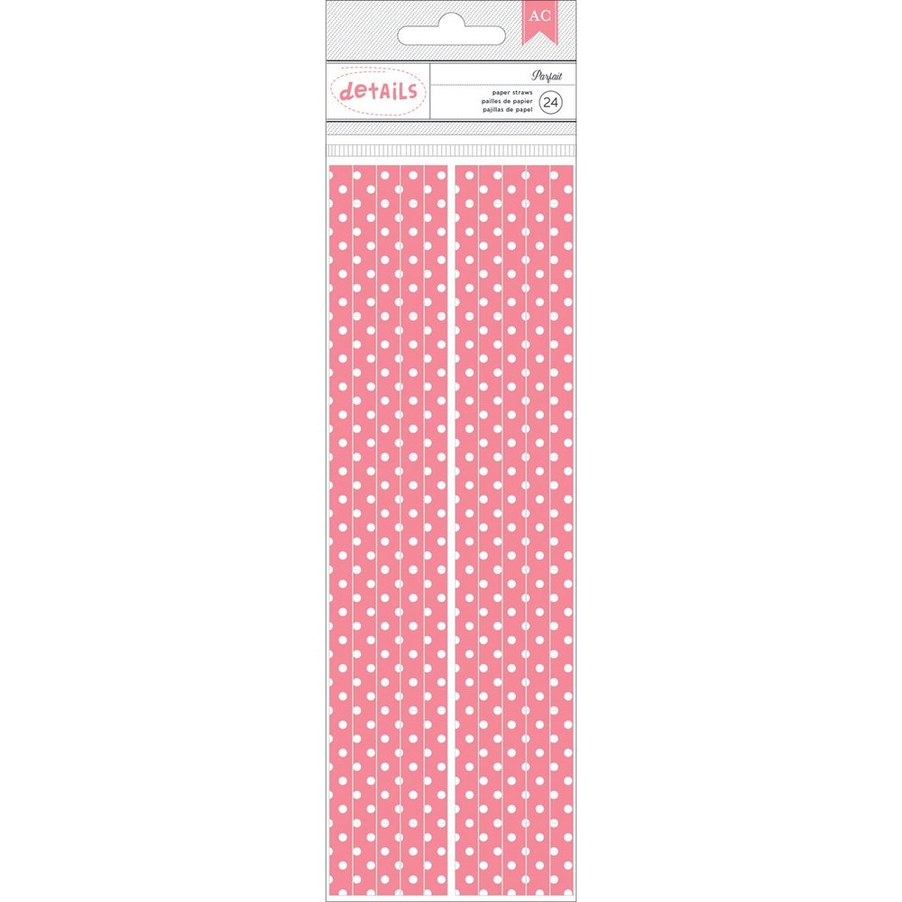 American Crafts Paper 24 Piece Straws Everyday Parfait Dot