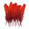 6 Pieces - Fiery Red Ombre Turkey Round Tom Wing Quill Feathers | Moonlight Feather view 3