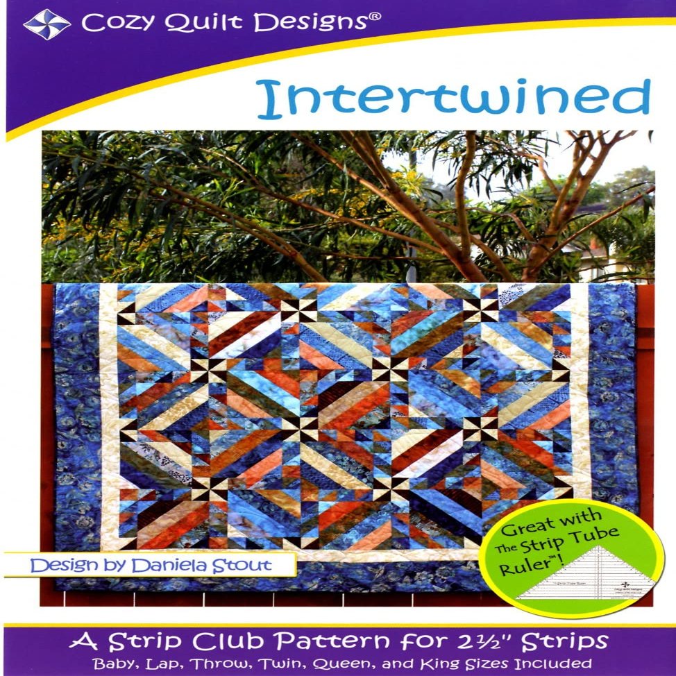 Pattern Intertwined Using 2 and one Half inch Strips Cozy Quilt Design,Multi Color