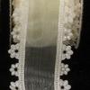 Sheer Ivory with Flower Edge Wired Craft Ribbon 1. view 1