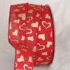 Red and Gold Valentine Day Wired Craft Ribbon 1.5" x 40 Yards view 1
