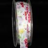 Multi Colored Summer Flowers Satin Craft Ribbon 5/8" x 54 Yards view 1