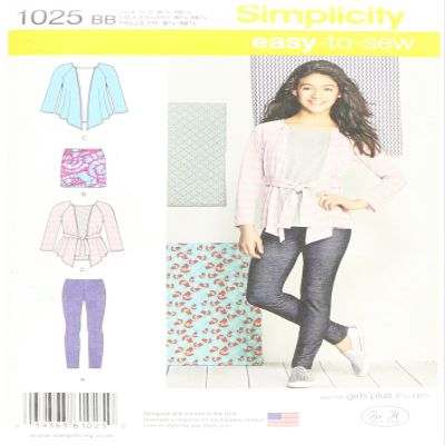 Simplicity Creative Patterns US1025BB Knit Separates for Girls Plus, Size BB (8 1/2-16 1/2)