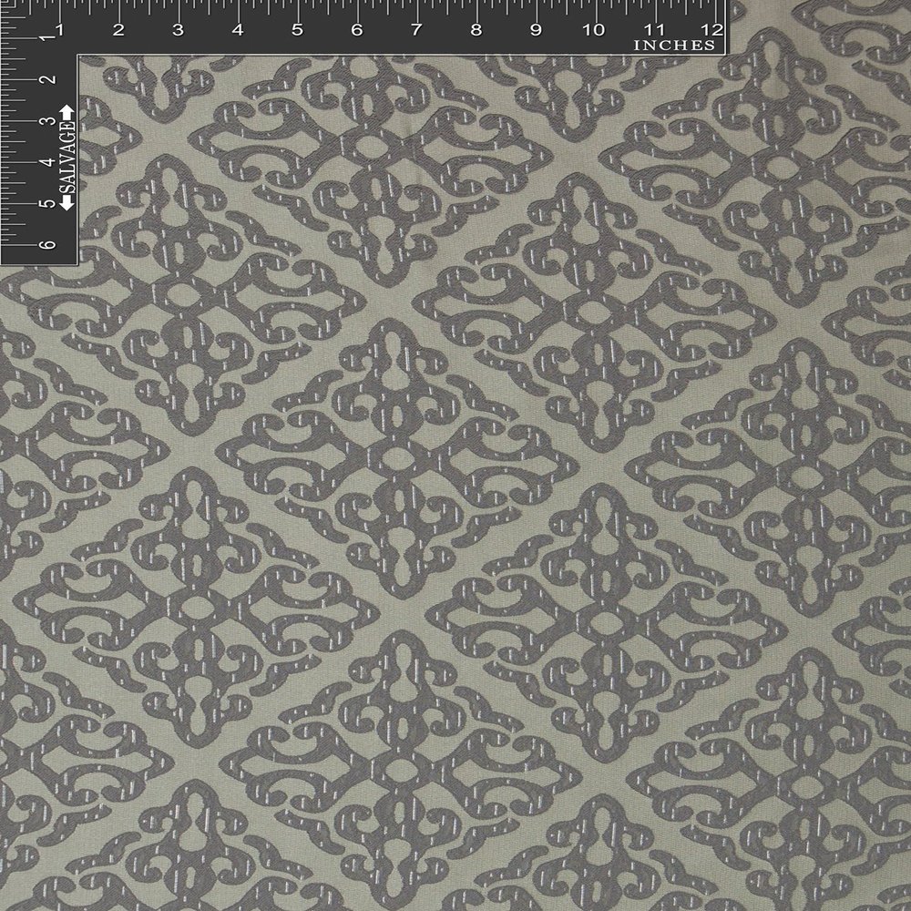 Home Secrets Textile Medallion Polyester Metallic Jacquard Designer Ornate Fabric by The Yard