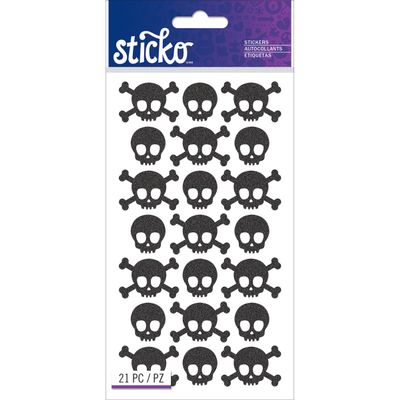 Sticko Themed-Black Metallic Skulls 52-01300
