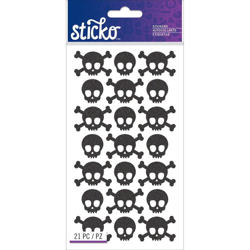 Sticko Themed-Black Metallic Skulls 52-01300