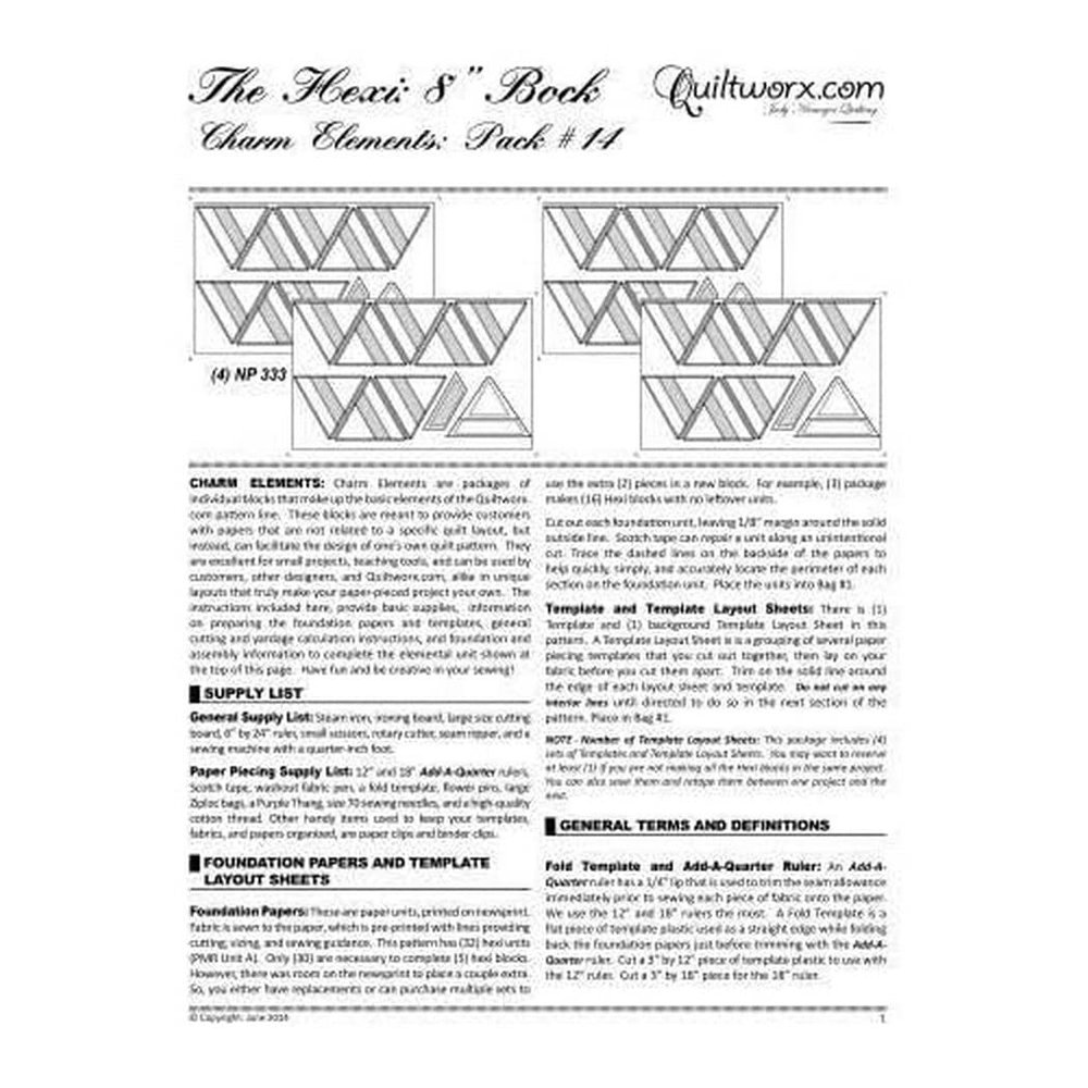 Quiltworx Charm Elements Pack #14 Judy Niemeyer Pattern