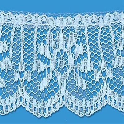 Blue 1 Inch Ruffled Vertical Lace 24 Yards