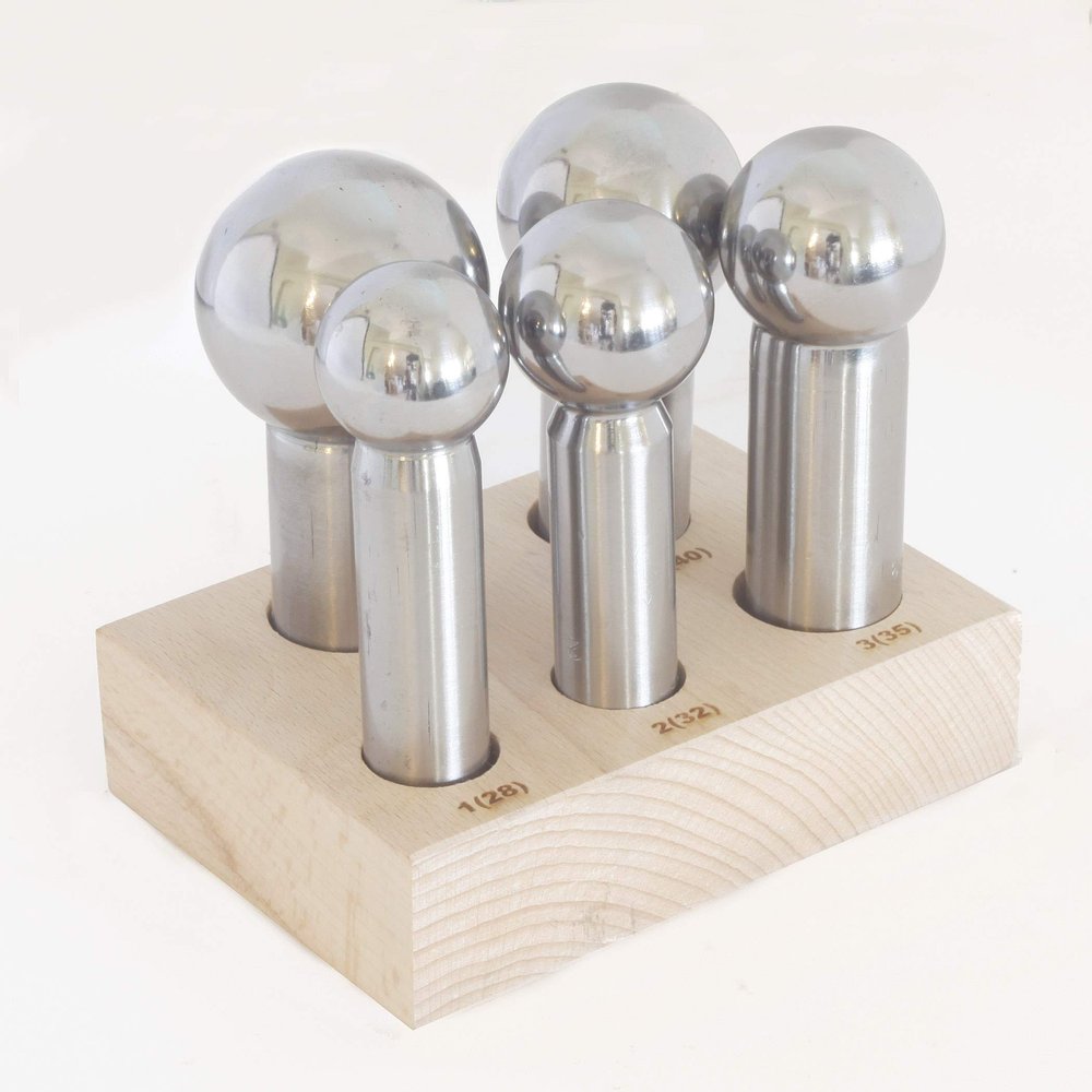 Mazbot 5 Piece Large Punch Set with Wood Stand