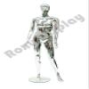 (PS-801-55CM) ROXYDISPLAY Special designed, egg head female mannequin, standing pose and full body chromed, with turnable egghead, and turnable arms. view 1