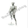 (PS-801-55CM) ROXYDISPLAY Special designed, egg head female mannequin, standing pose and full body chromed, with turnable egghead, and turnable arms. view 2