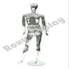 (PS-801-55CM) ROXYDISPLAY Special designed, egg head female mannequin, standing pose and full body chromed, with turnable egghead, and turnable arms. view 3