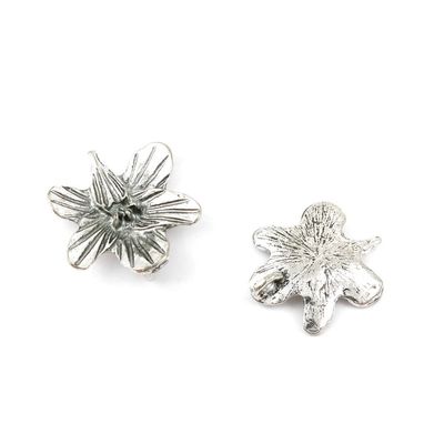 5 pcs Jewelry Making Charms Antique Ancient Silver Tone Findings Jewellery Charme Bulk Wholesale Supplies Supply 87082 Flower