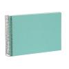 goldbuch Bella Vista Spiral Album, Linen Spiral Bound, Photo Album with 40, Photo Book for Gluing, Photo Album, Aqua (White Pages), 24 x 17 x 2.8 cm view 1