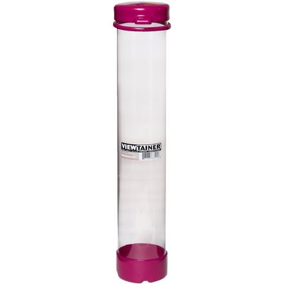 Viewtainer CCRT27515-7 RASPBRRY Tethered Cap Storage Container, Raspberry, 2.75"X15"
