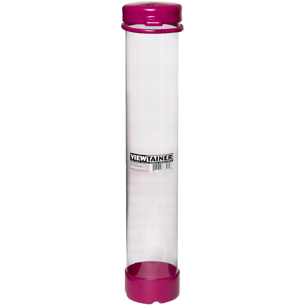 Viewtainer CCRT27515-7 RASPBRRY Tethered Cap Storage Container, Raspberry, 2.75"X15"
