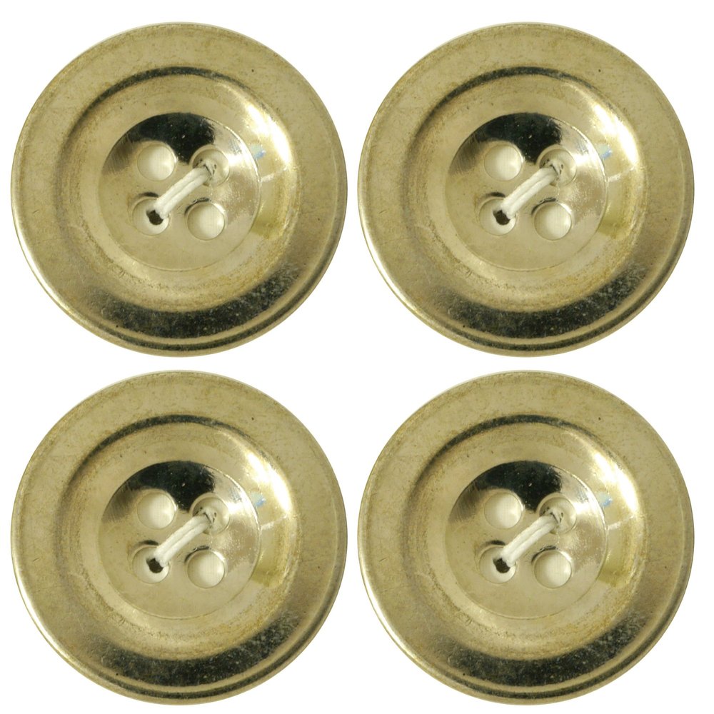 Bell Art AZBMB-0119 Metal Button (Press), 0.9 inches (23 mm), Pack of 4, Col. NF, Silver