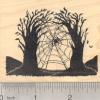 Halloween Giant Spider Web Rubber Stamp, Spooky view 1