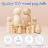 Wood Peg Dolls, 2-3/8 Inch Dad Shape Wooden Peg People, Pack of 25 Wooden Dolls for Play, Strong Birch Wooden People Figures, Peg Dolls Unfinished, Wooden Pegs for Crafts view 2