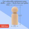 Wood Peg Dolls, 2-3/8 Inch Dad Shape Wooden Peg People, Pack of 25 Wooden Dolls for Play, Strong Birch Wooden People Figures, Peg Dolls Unfinished, Wooden Pegs for Crafts view 4