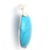 JOE FOREMAN 40mm Dyed Blue Turquoise Beads Coin Silver Pendant 40x53mm view 2
