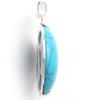 JOE FOREMAN 40mm Dyed Blue Turquoise Beads Coin Silver Pendant 40x53mm view 3