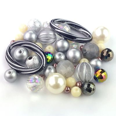 bi-zuaso-topakku 026 (Light Silver Party Time) modanbi-zusi-dobi-zu [Beads Kit/Channel Beads/Charms/Washers/Vintage/Craft/Cute] bellybelly