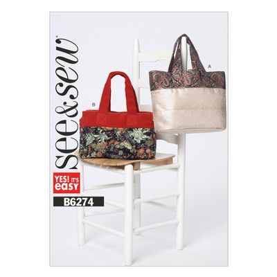 Butterick Pattern 6274 A Bags Sewing Pattern, Multi-Colour