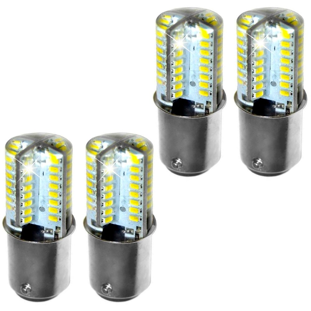HQRP 4-Pack 110V LED Light Bulbs Warm White Compatible with Singer 755/756 / 758/770 / 774/775 / 776/778 / 900/1022 Sewing Machine