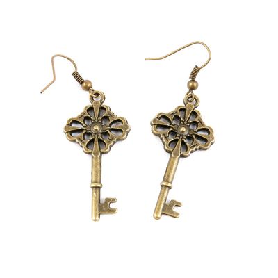 1 Pair Jewelry Making Charms Supply Supplies Wholesale Fashion Earring Backs Findings Ear Hooks B3FY6 Flower Key