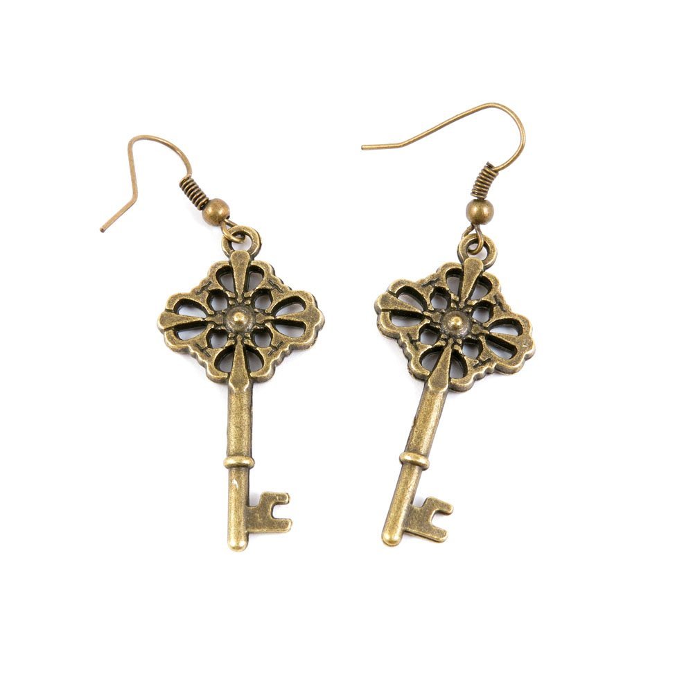 1 Pair Jewelry Making Charms Supply Supplies Wholesale Fashion Earring Backs Findings Ear Hooks B3FY6 Flower Key