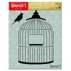 Stencil1 Bird Stencil Durable Quality Reusable Stencils for Painting, Arts, Crafts, Drawing - Decorating Items and Decor on Walls Fabric & Furniture - Stencil1 Bird Cage Stencil - 8.5" x 11" view 2