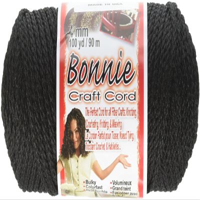 Pepperell Braiding Company BB4100042 Bonnie 4Mm 100Yd, Black