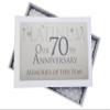 WHITE COTTON CARDS 70th Platinum Anniversary Memories of This Year, Tiny Album, Glitter & Words, Wood, 12.5x17.5x2.5 cm view 1