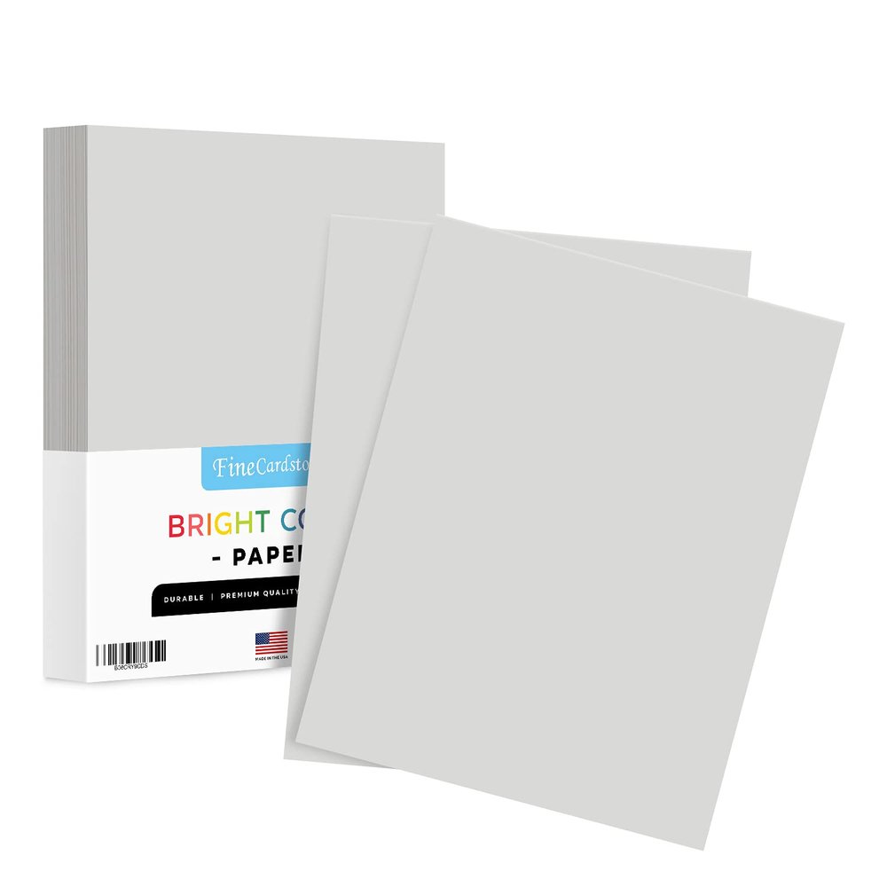 8.5 x 11" Gray Color Paper Smooth, for School, Office & Home Supplies, Holiday Crafting, Arts & Crafts | Acid & Lignin Free | Regular 20lb Paper - 100 Sheets