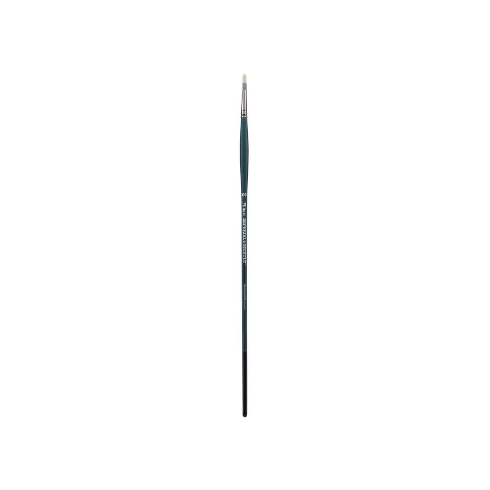 Creative Mark Imperial Professional Chungking Hog Bristle Brush - Filbert # 2x0, Handmade Long Handle Oil Paint Brushes for Artists, Nickel-Plated Brass Ferrules, Stiff Yet Soft Natural Bristles