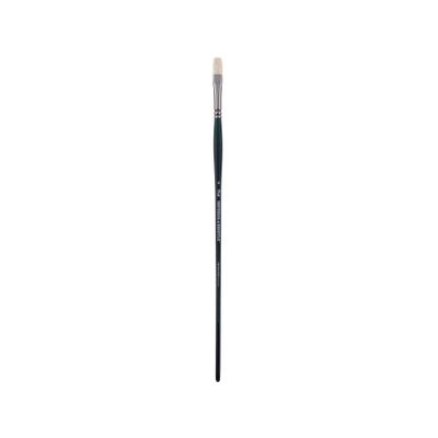 Creative Mark Imperial Professional Chungking Hog Bristle Brush - Flat # 4, Handmade Long Handle Oil Paint Brushes for Artists, Nickel-Plated Brass Ferrules, Stiff Yet Soft Natural Bristles