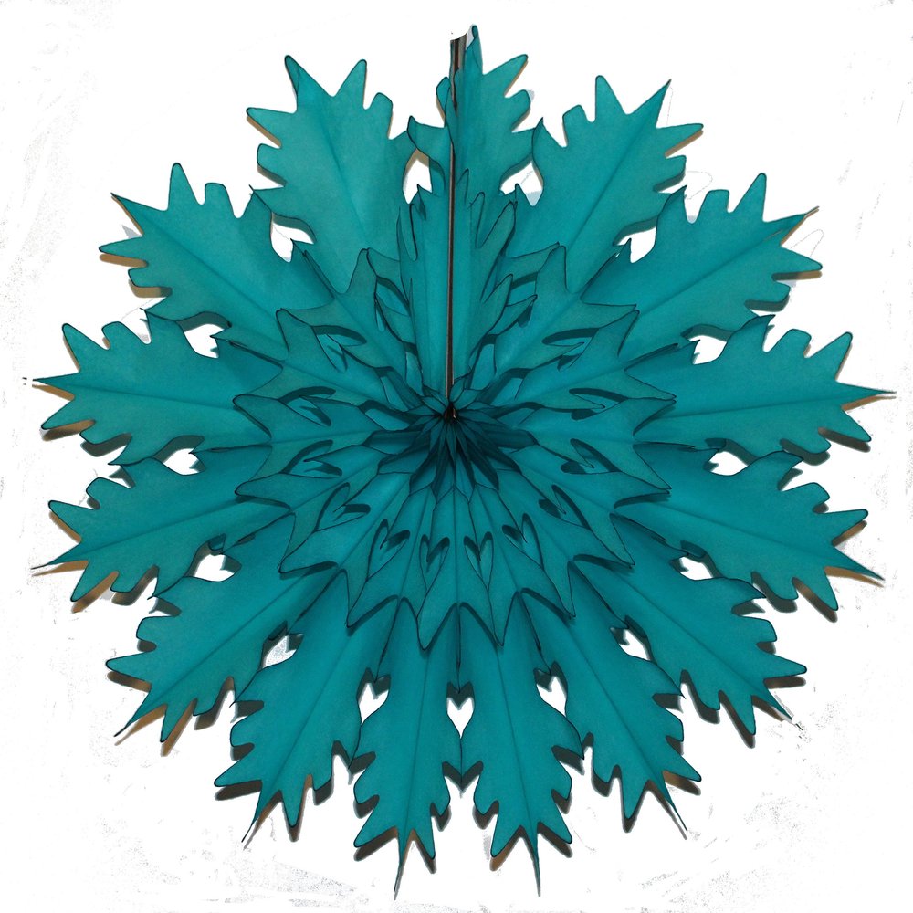 6-Pack 19" Tissue Paper Snowflake (Teal Green)