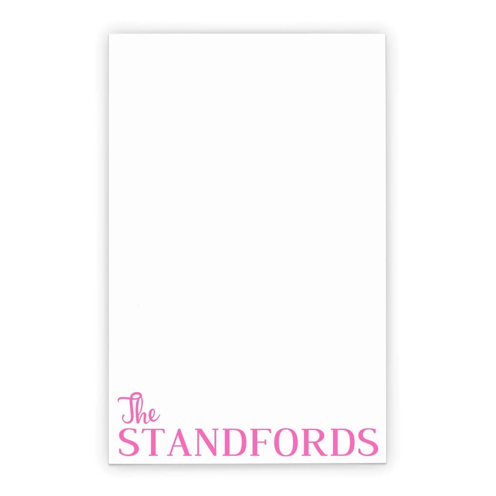 Family Personalized Notepad Set, Personalized Housewarming gifts, Personalized Family Notepad, Letter writing paper, size 5.5in x 8.5in, 50 sheets