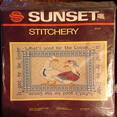 Sunset Stitchery - What's Good for the Goose - Embroidery by Diane Brakefield