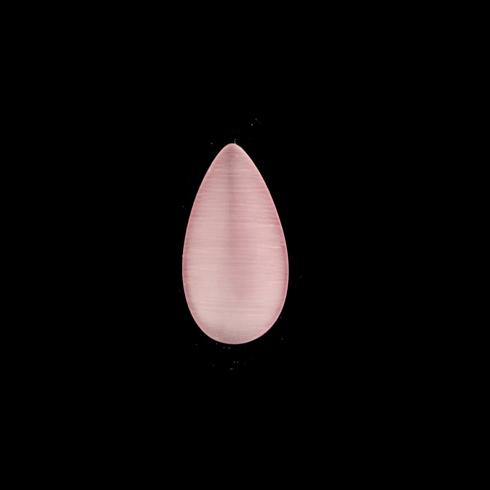 20Pcs Teardrop Pink Cat's Eye Glass Cabochons Embellishments 10x14mm