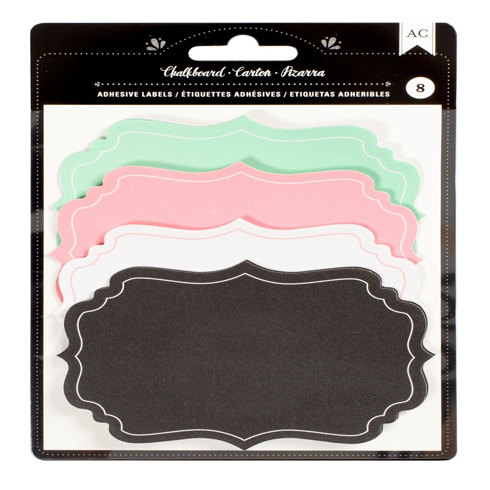 American Crafts Chalkboard Labels Scallop 8 Piece