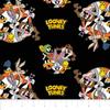 Looney Tunes That's All Folks! in Black from Camelot 100% Premium Quality Cotton Fabric by The Yard view 1